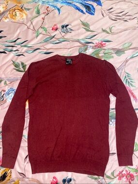 Men's Crewneck Sweater in Deep Burgundy by